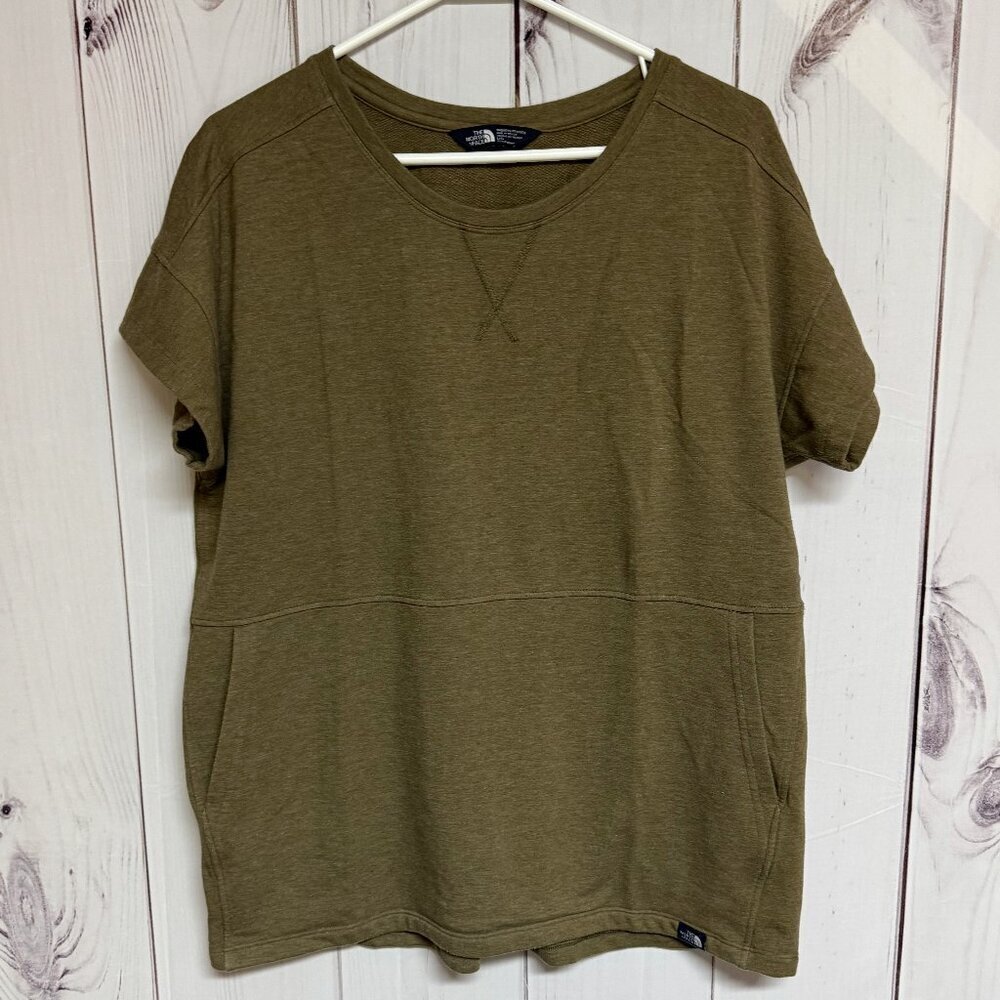 The North Face Short-Sleeve Sweatshirt Tunic Women’s Large Olive EUC
